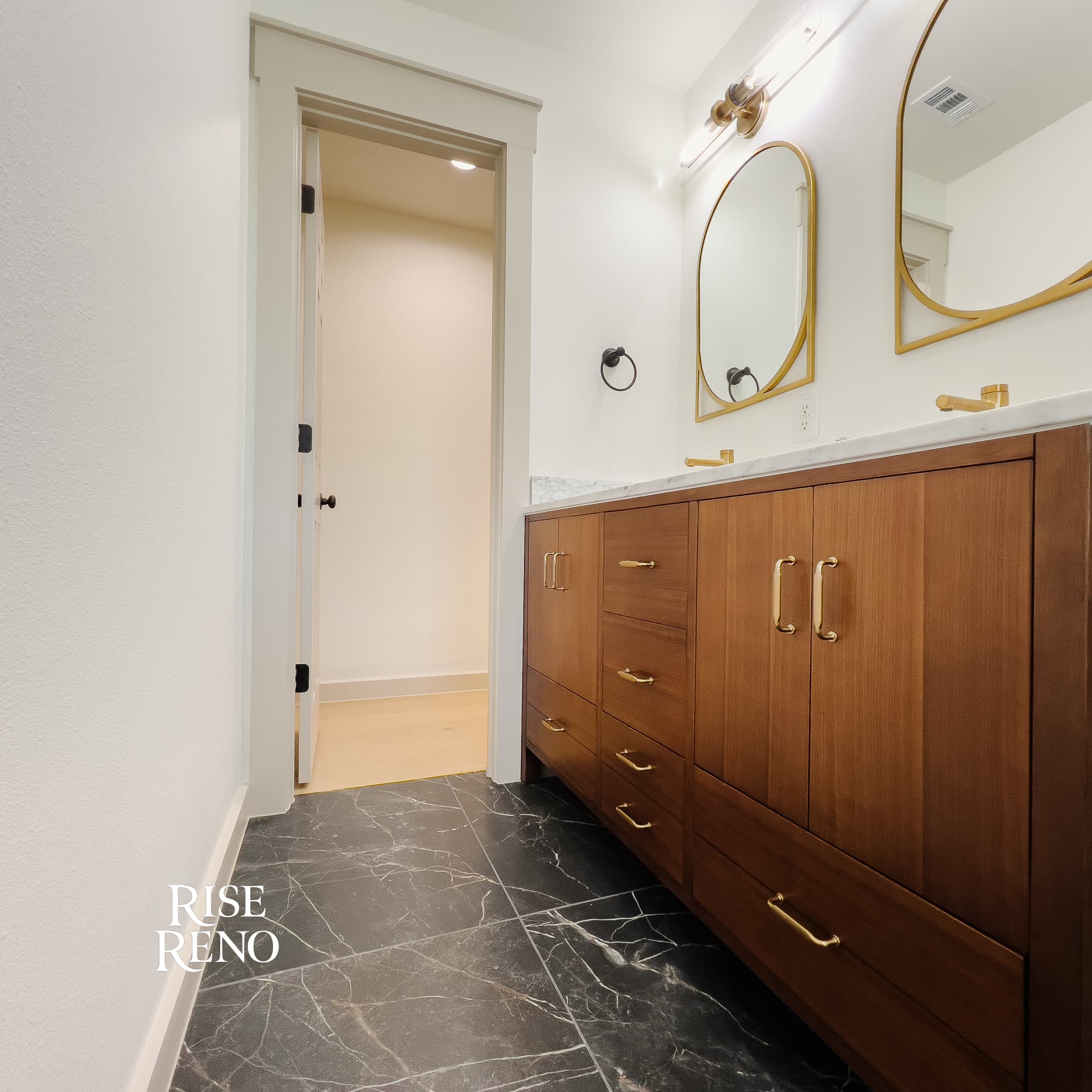 Bathroom flooring detail by Rise Reno