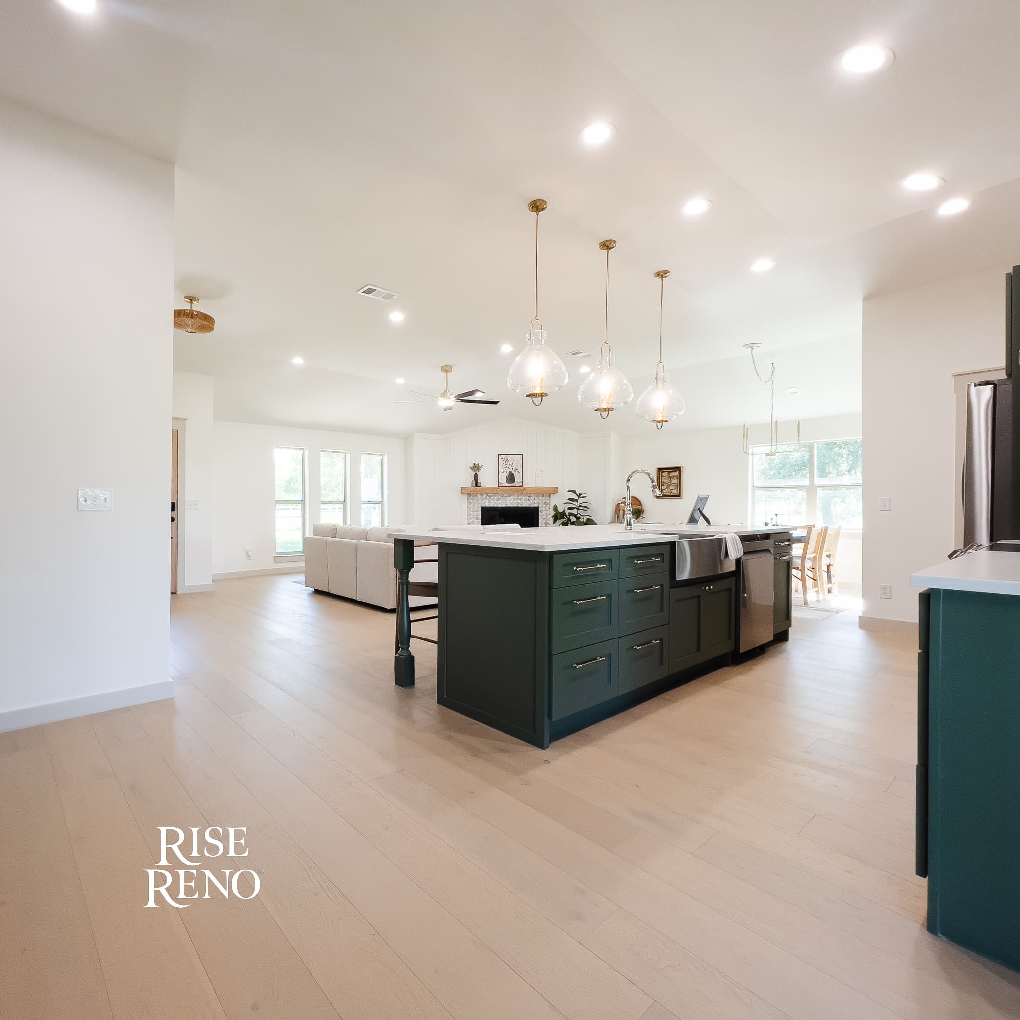Engineered hardwood flooring kitchen by Rise Reno